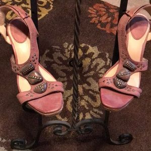 Frye wedge sandals like new